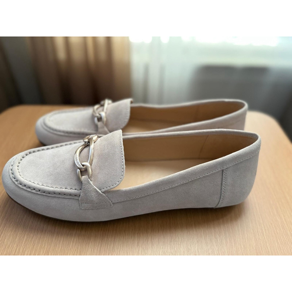Calvin Klein Women Suede Leather Loafers SZ 10 M Light Natural - Taupe - Picture 5 of 10